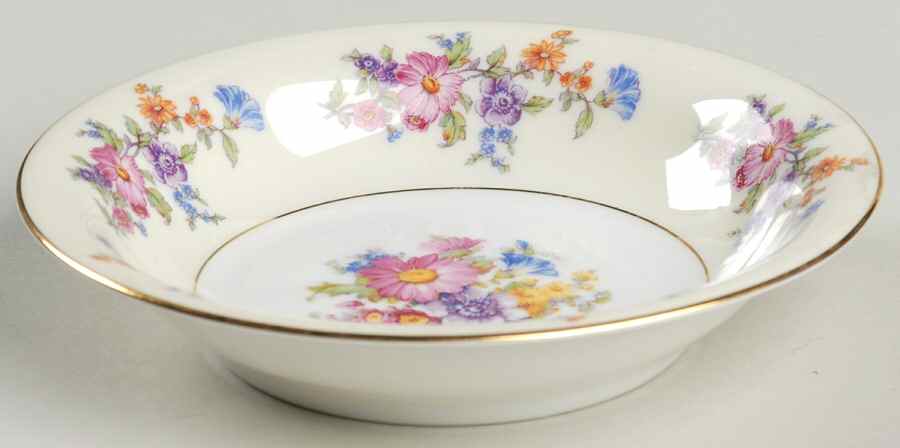 Floradora (Cream Border) Fruit/Dessert (Sauce) Bowl by Bohemia Ceramic Works-1