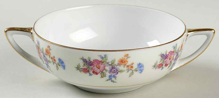 Floradora (Cream Border) Flat Cream Soup Bowl by Bohemia Ceramic Works-1