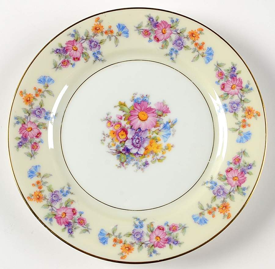 Floradora (Cream Border) Bread & Butter Plate by Bohemia Ceramic Works-1