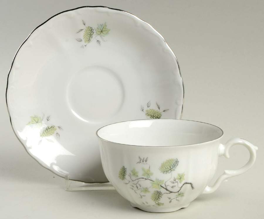 Imperial Ming Flat Cup & Saucer Set by Bohemia Ceramic Works-1