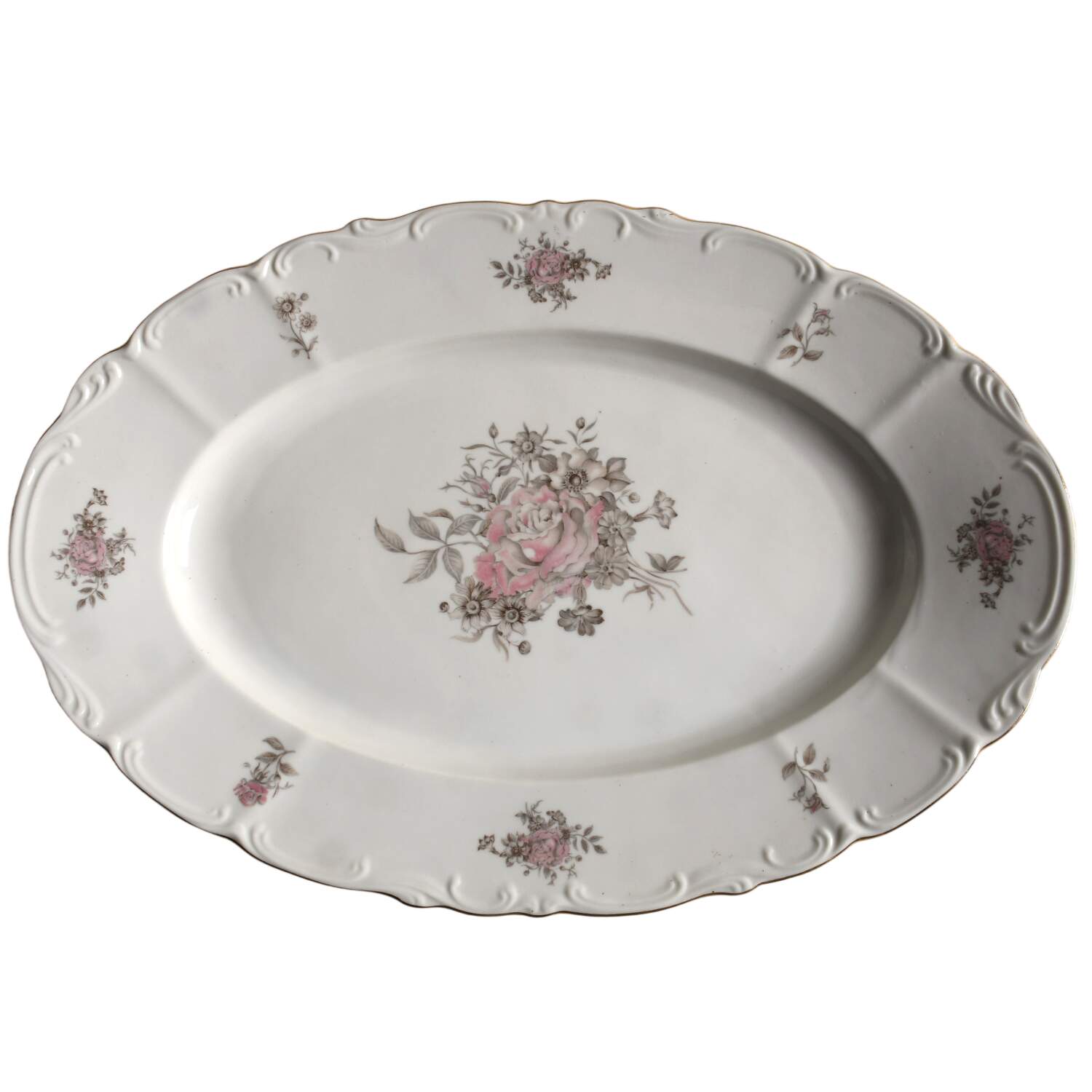 Maria (Embossed Edge) 15" Oval Serving Platter by Bohemia Ceramic Works-1