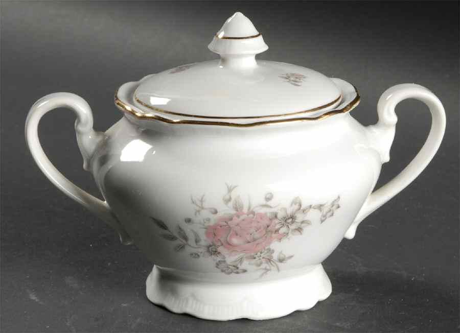 Maria (Embossed Edge) Sugar Bowl & Lid by Bohemia Ceramic Works-1