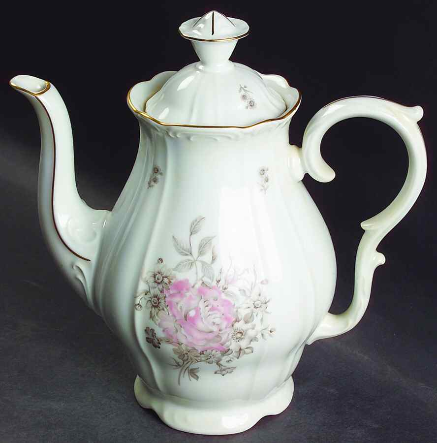 Maria (Embossed Scroll Edge) Coffee Pot & Lid by Bohemia Ceramic Works-1