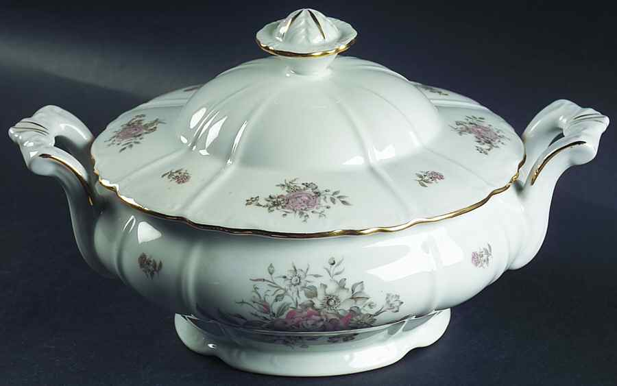 Maria (Embossed Scroll Edge) Round Covered Vegetable by Bohemia Ceramic Works-1