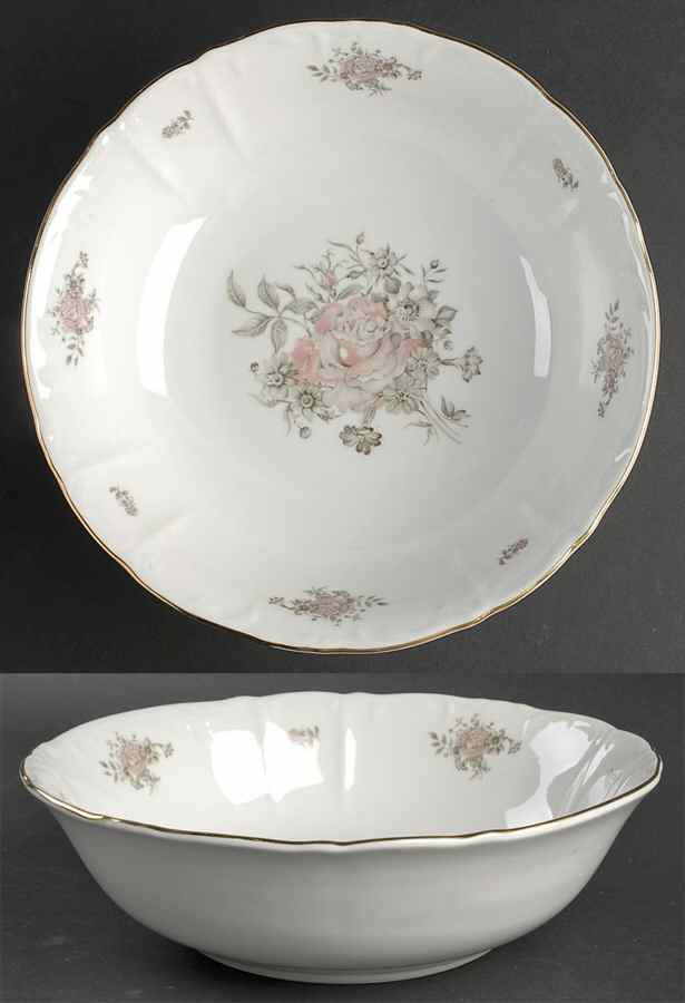 Maria (Embossed Scroll Edge) 9" Round Vegetable Bowl by Bohemia Ceramic Works-1
