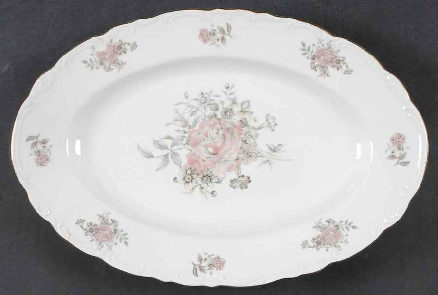 Maria (Embossed Scroll Edge) 13" Oval Serving Platter by Bohemia Ceramic Works-1