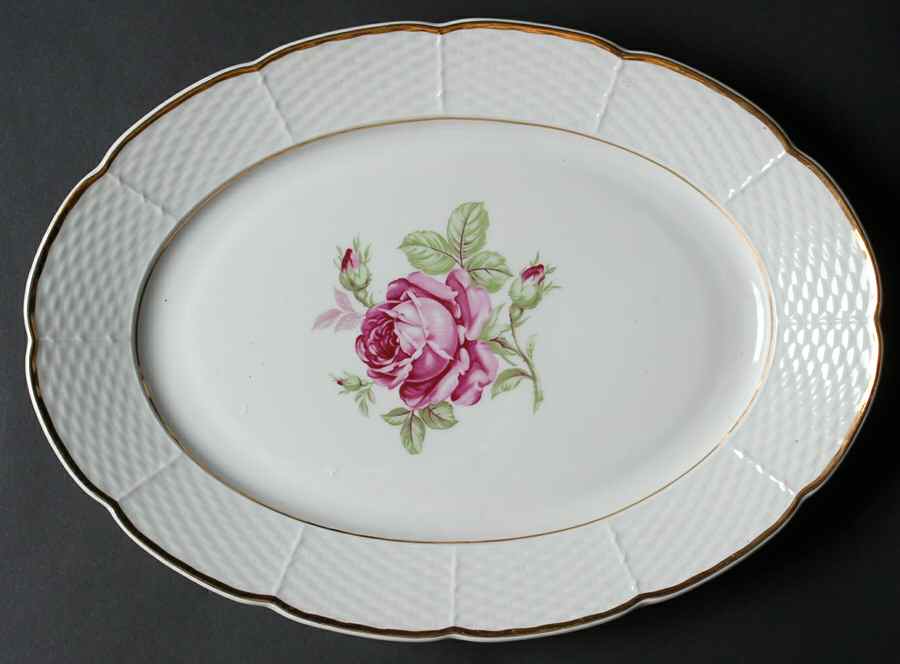 Mel Rose 13" Oval Serving Platter by Bohemia Ceramic Works-1