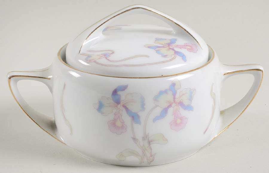 Orchid Iris Sugar Bowl & Lid by Bohemia Ceramic Works-1