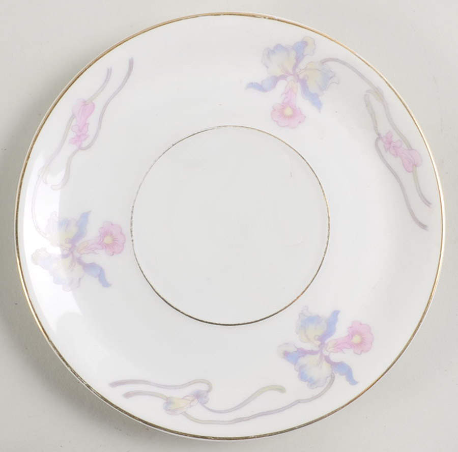 Orchid Iris Saucer for Flat Cup by Bohemia Ceramic Works-1