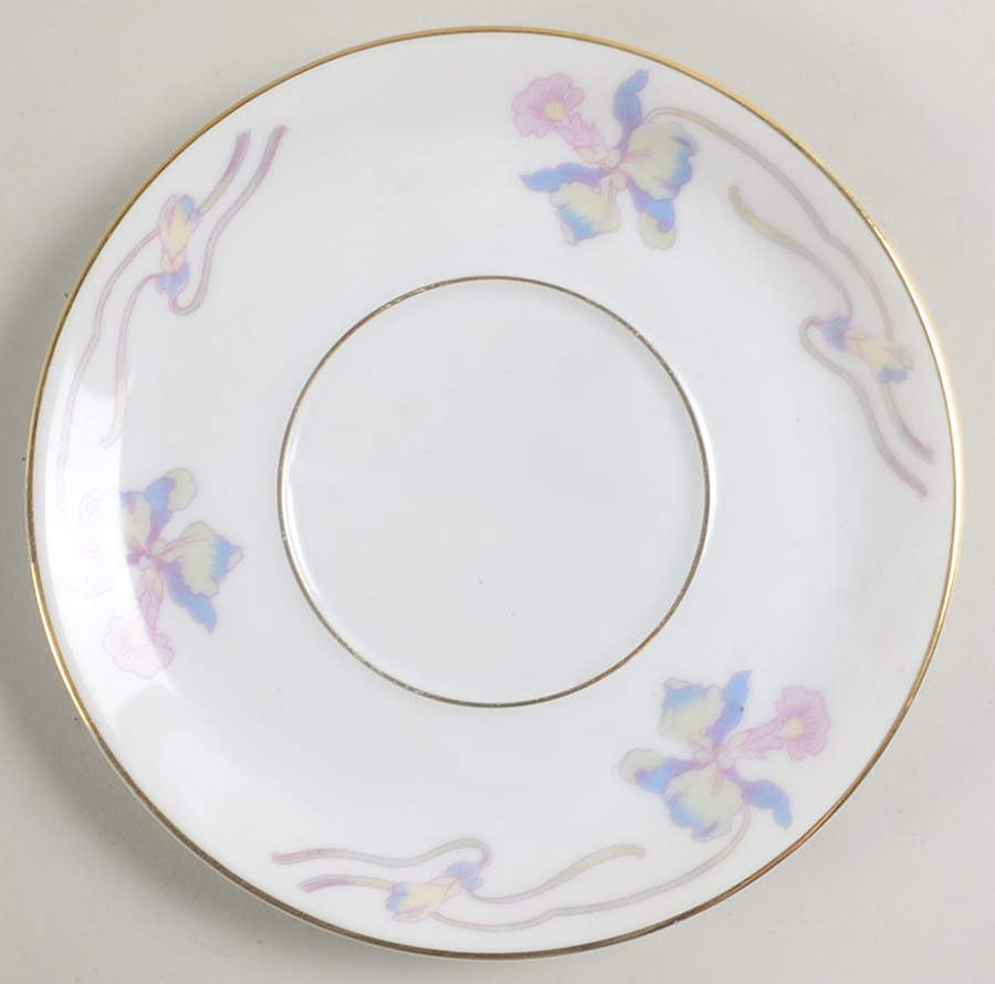 Orchid Iris Saucer for Bouillon Cup by Bohemia Ceramic Works-1