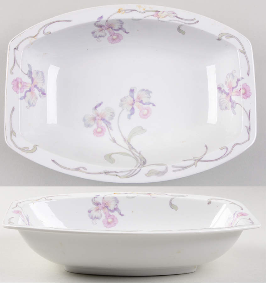 Orchid Iris 10" Oval Vegetable Bowl by Bohemia Ceramic Works-1