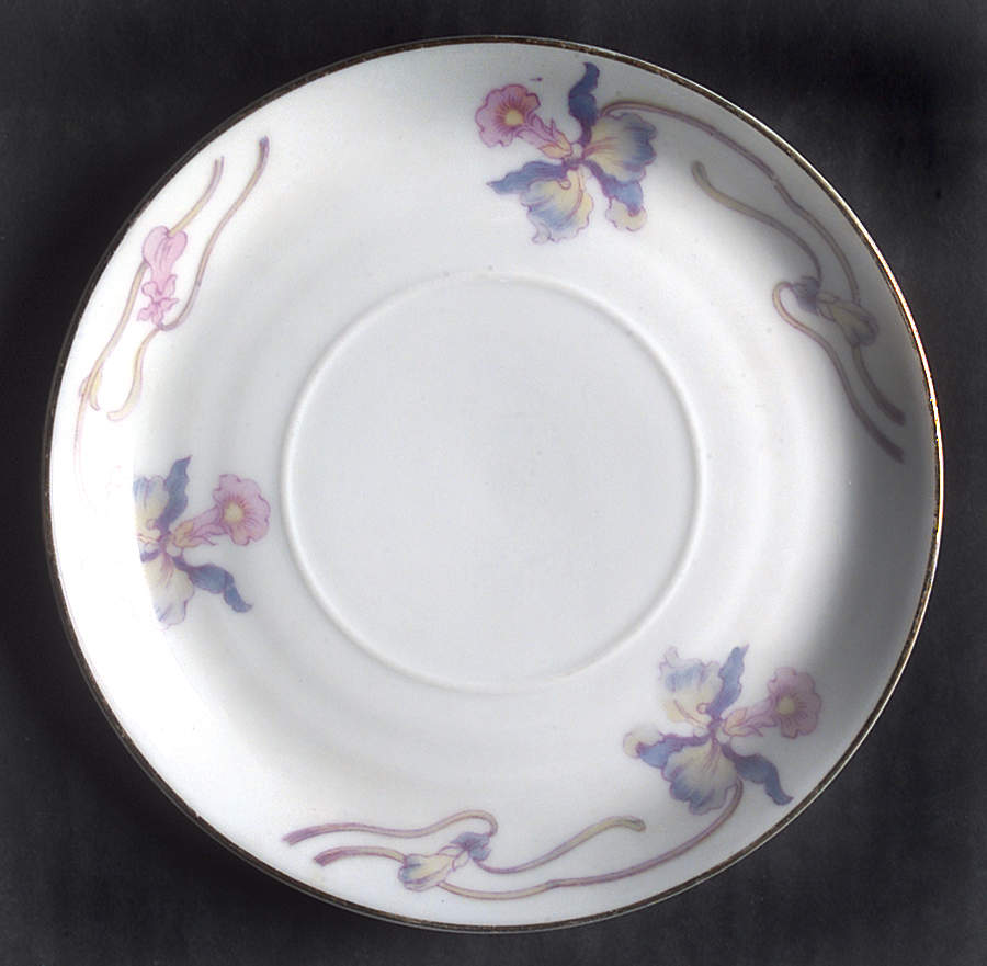 Orchid Iris Saucer for Flat Cup by Bohemia Ceramic Works-1