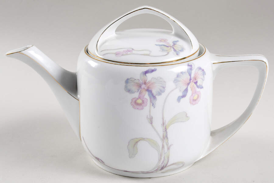 Orchid Iris Teapot & Lid by Bohemia Ceramic Works-1