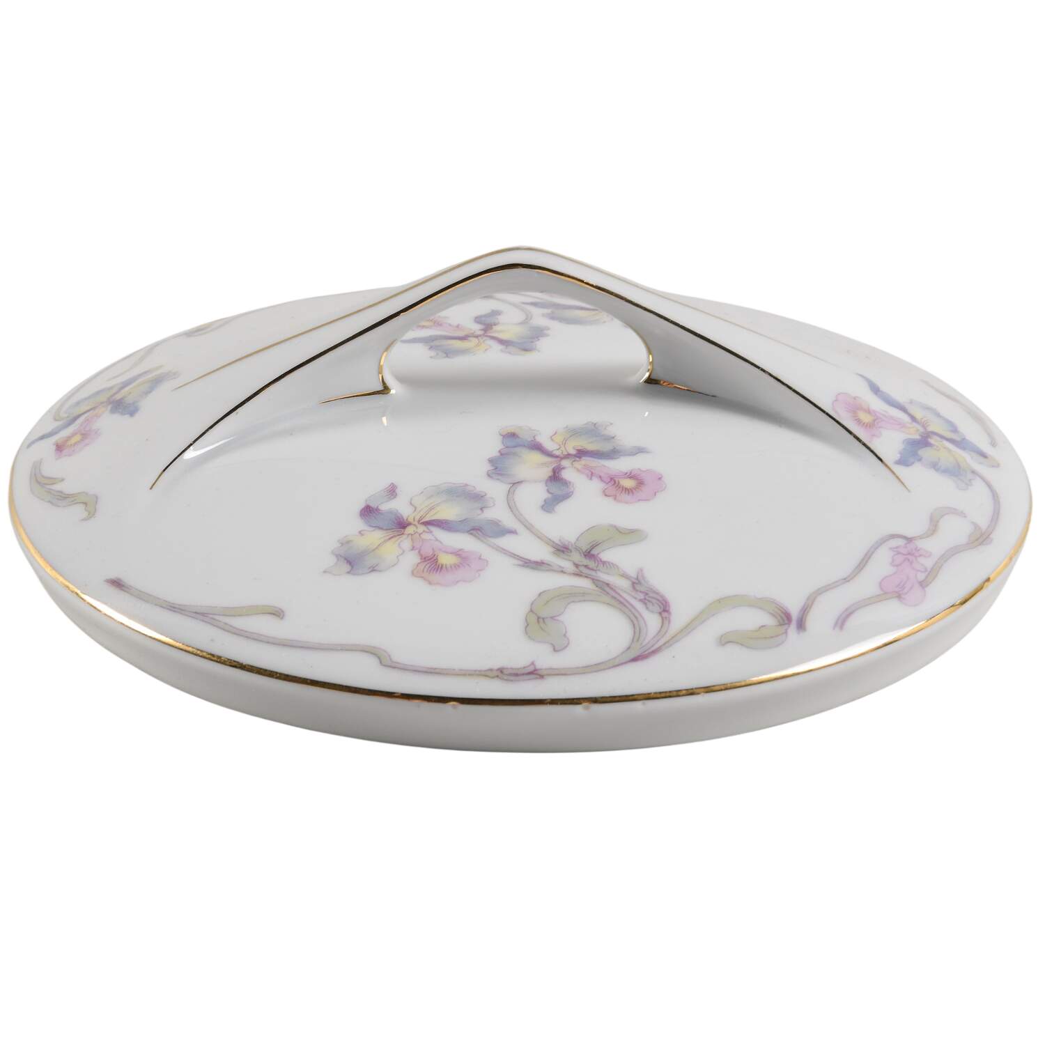 Orchid Iris Lid for Round Vegetable by Bohemia Ceramic Works-1