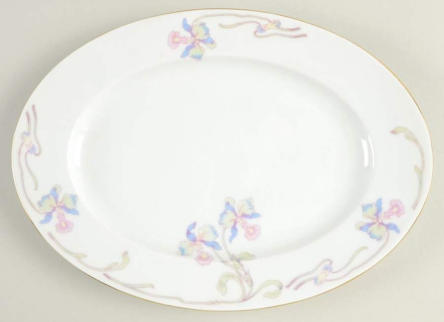 Orchid Iris 11" Oval Serving Platter by Bohemia Ceramic Works-1