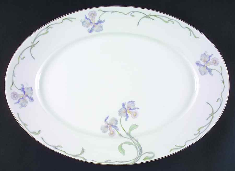 Orchid Iris 16" Oval Serving Platter by Bohemia Ceramic Works-1