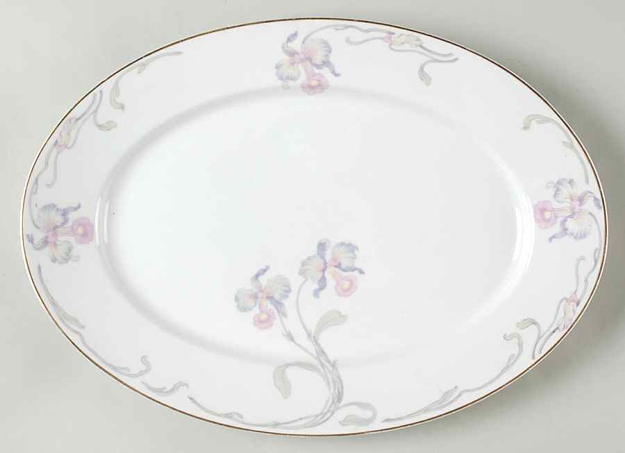 Orchid Iris 14" Oval Serving Platter by Bohemia Ceramic Works-1