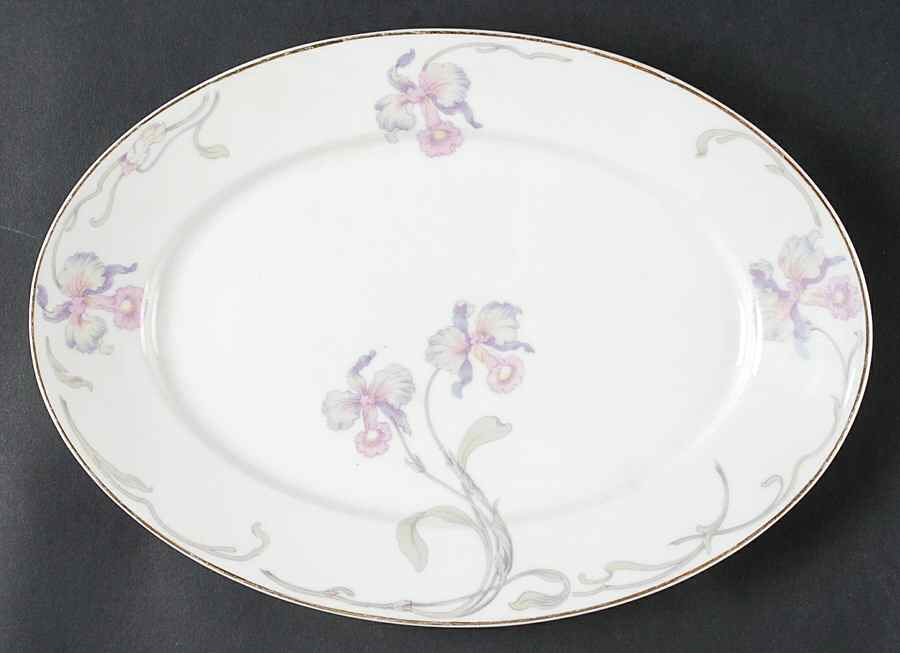 Orchid Iris 12" Oval Serving Platter by Bohemia Ceramic Works-1