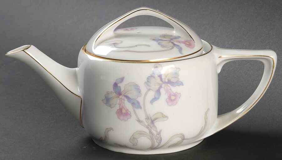 Orchid Iris Individual Teapot & Lid by Bohemia Ceramic Works-1
