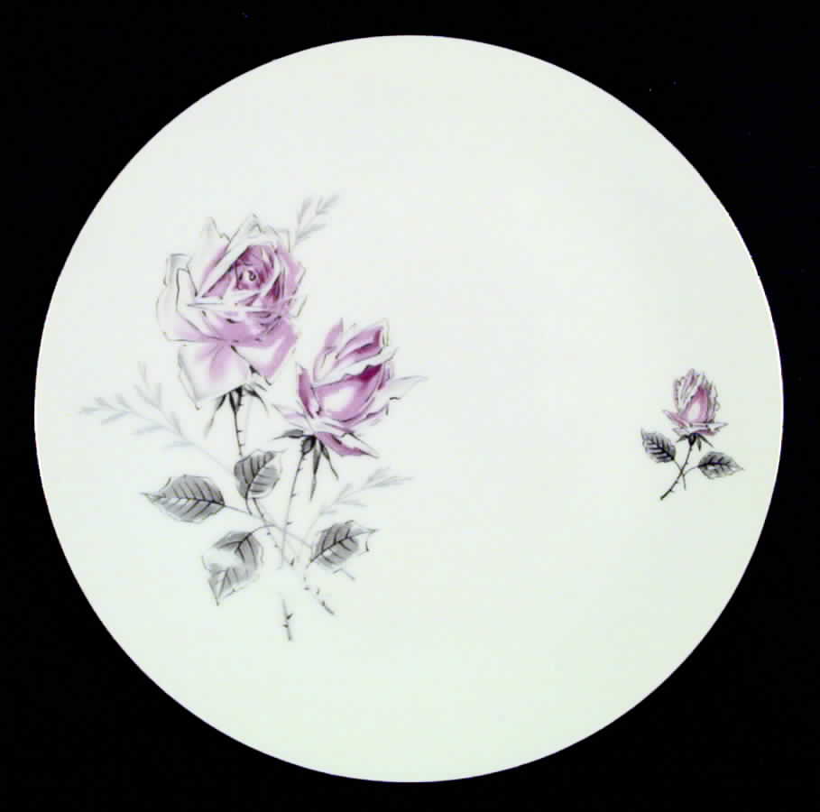 Silver Rose (Platinum Trim) Dinner Plate by Bohemia Ceramic Works-1