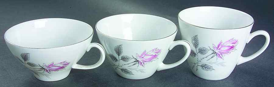 Silver Rose (Platinum Trim) Flat Cup by Bohemia Ceramic Works-1
