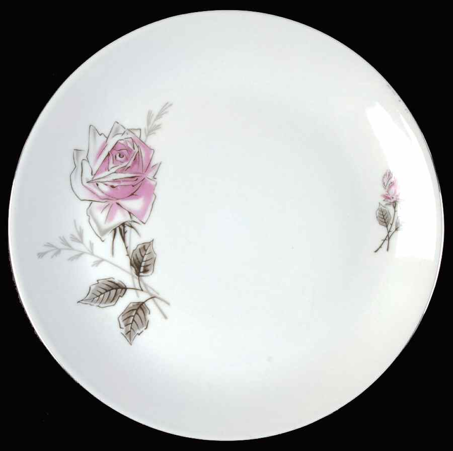 Silver Rose (Platinum Trim) Bread & Butter Plate by Bohemia Ceramic Works-1