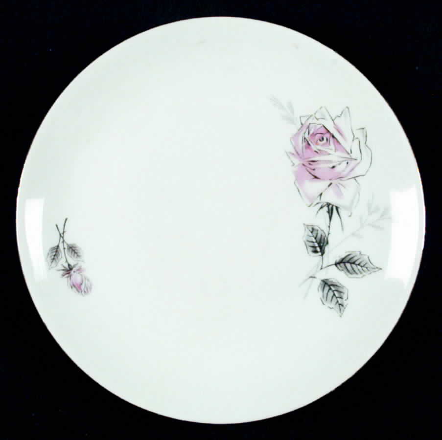 Silver Rose (Gold Trim) Bread & Butter Plate by Bohemia Ceramic Works-1