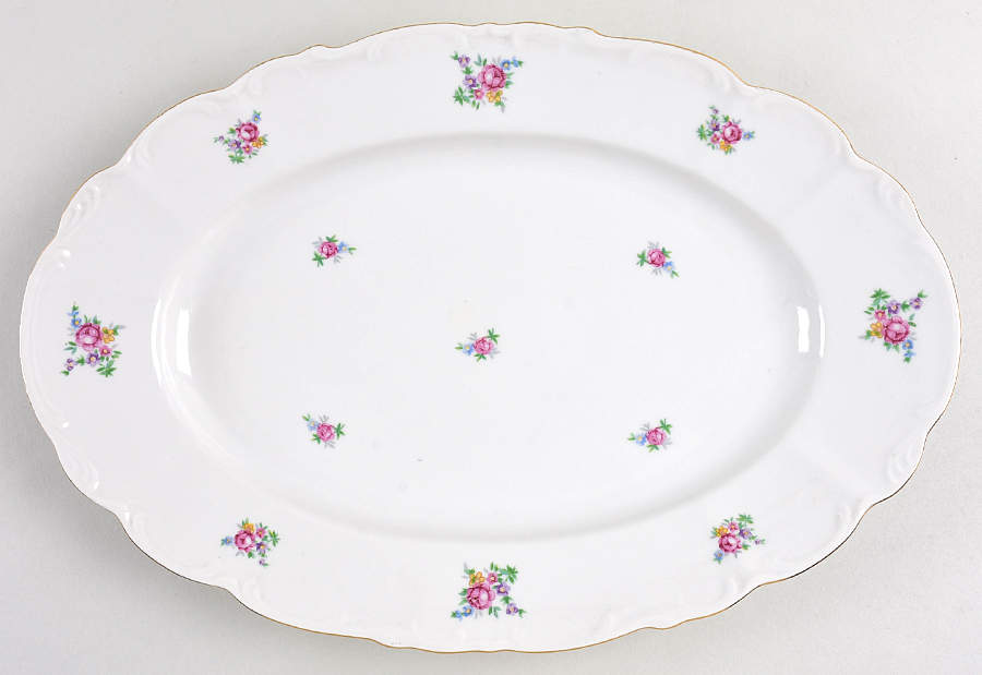 Springtime 13" Oval Serving Platter by Bohemia Ceramic Works-1