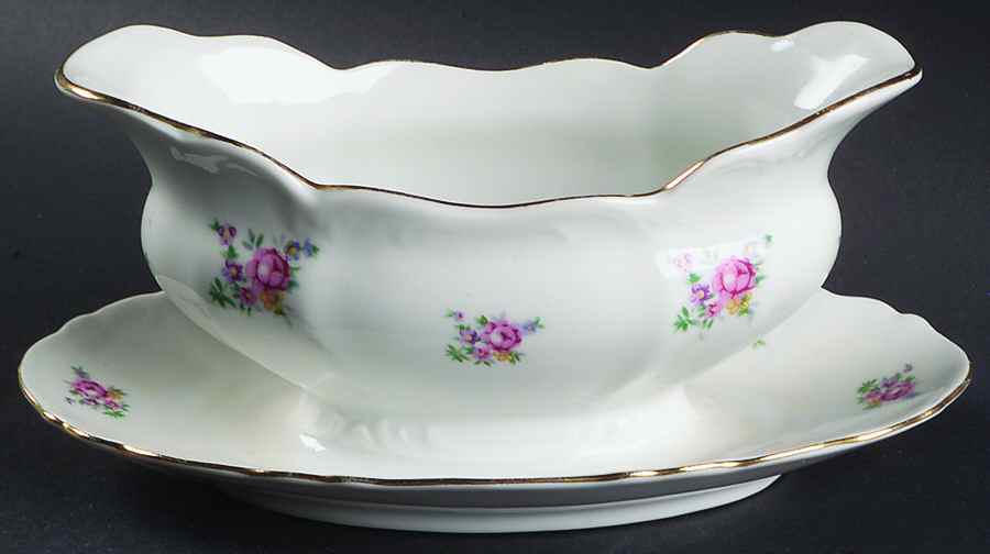 Springtime Gravy Boat with Attached Underplate by Bohemia Ceramic Works-1