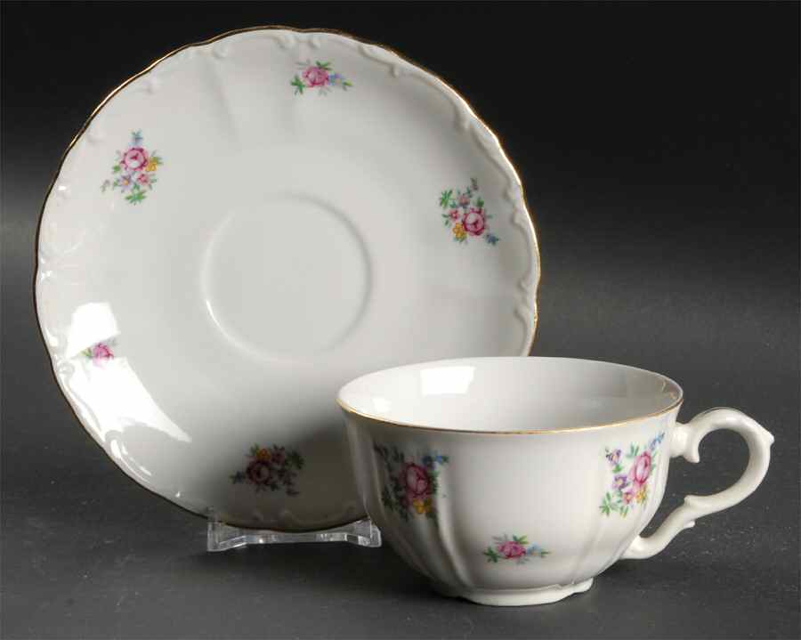 Springtime Flat Cup & Saucer Set by Bohemia Ceramic Works-1
