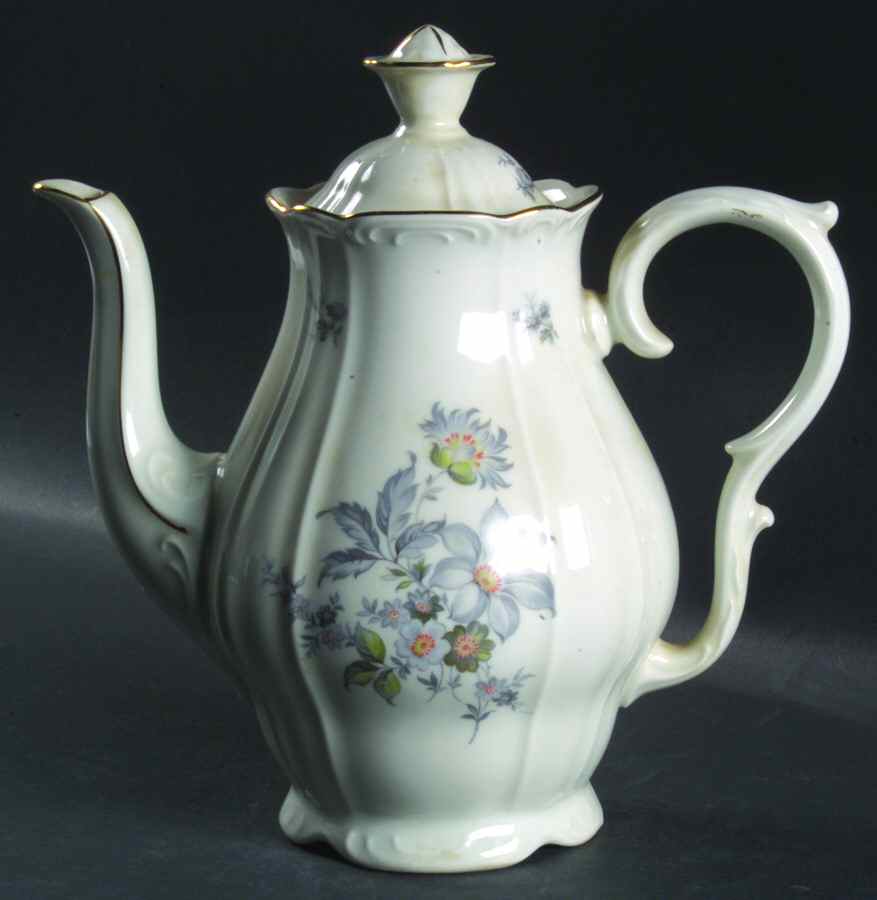 Wild Flower (Scroll Edge) Coffee Pot & Lid by Bohemia Ceramic Works-1