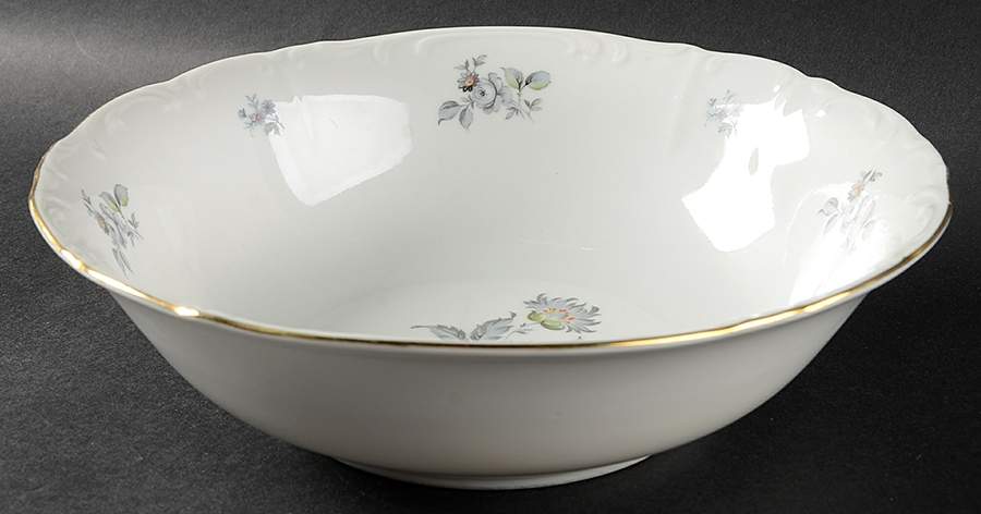 Wild Flower (Scroll Edge) 9" Round Vegetable Bowl by Bohemia Ceramic Works-1