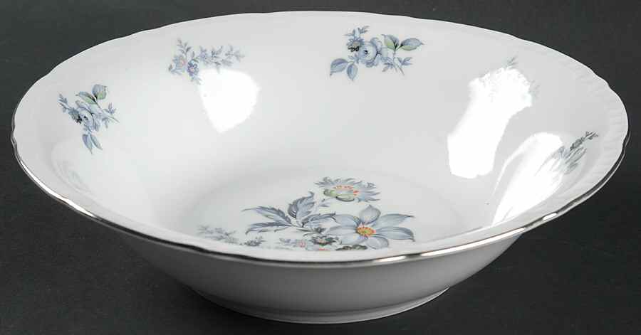Wild Flower (Platinum Trim) 9" Round Vegetable Bowl by Bohemia Ceramic Works-1