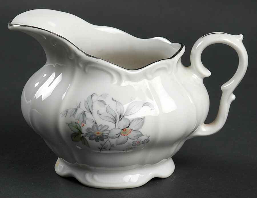 Wild Flower (Platinum Trim) Creamer by Bohemia Ceramic Works-1