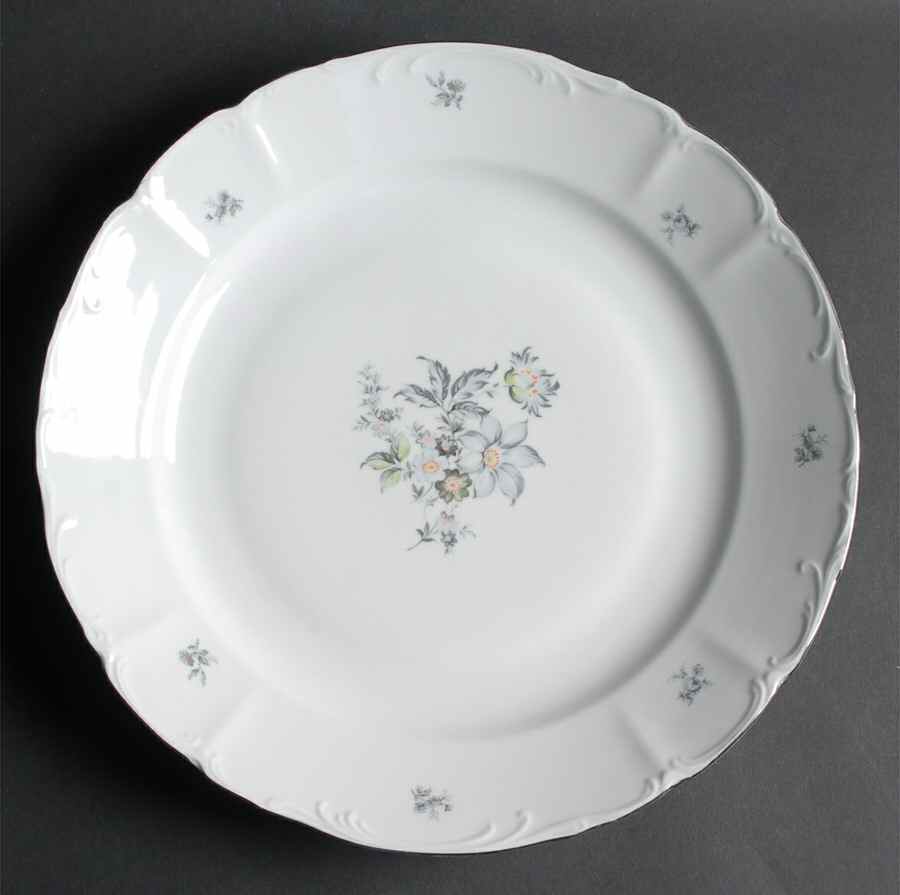 Wild Flower (Platinum Trim) 13" Chop Plate (Round Platter) by Bohemia Ceramic Works-1