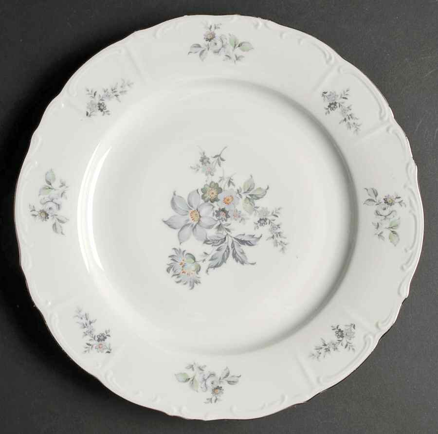Wild Flower (Platinum Trim) Dinner Plate by Bohemia Ceramic Works-1