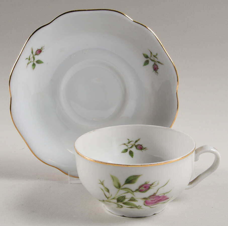 Wild Rose Flat Cup & Saucer Set by Bohemia Ceramic Works-1