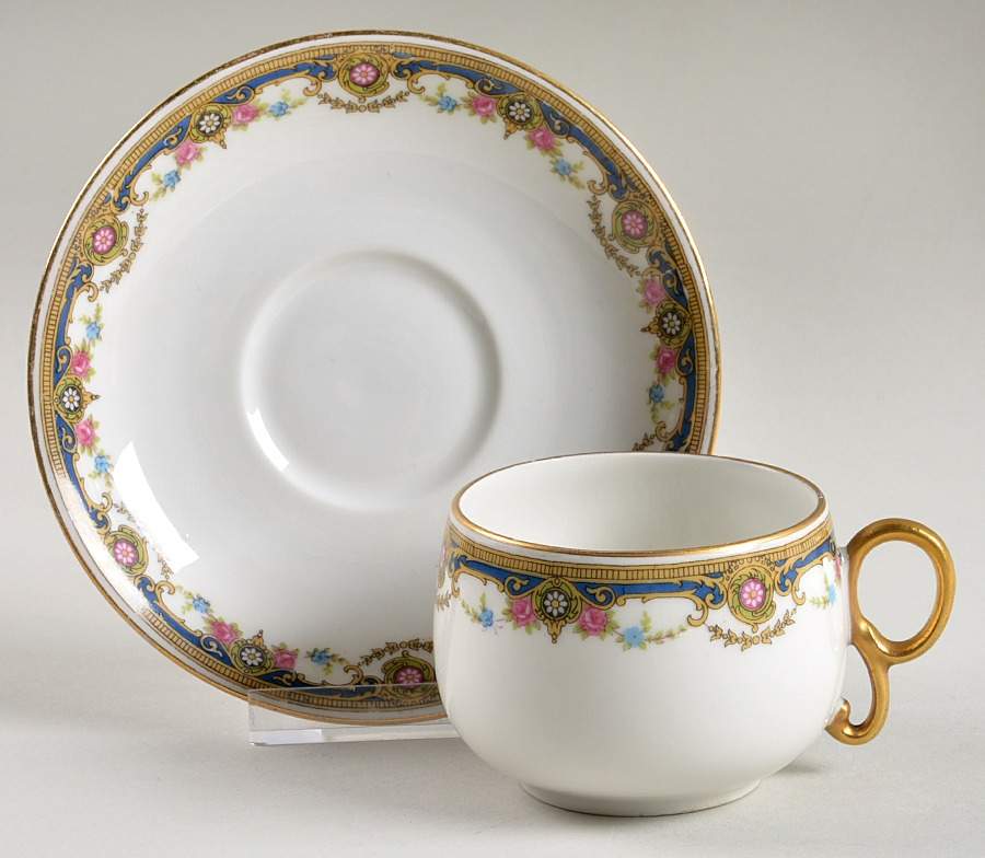 BOJ1 Flat Cup & Saucer Set by Jean Boyer (Limoges)-1