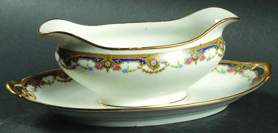 BOJ1 Gravy Boat with Attached Underplate by Jean Boyer (Limoges)-1