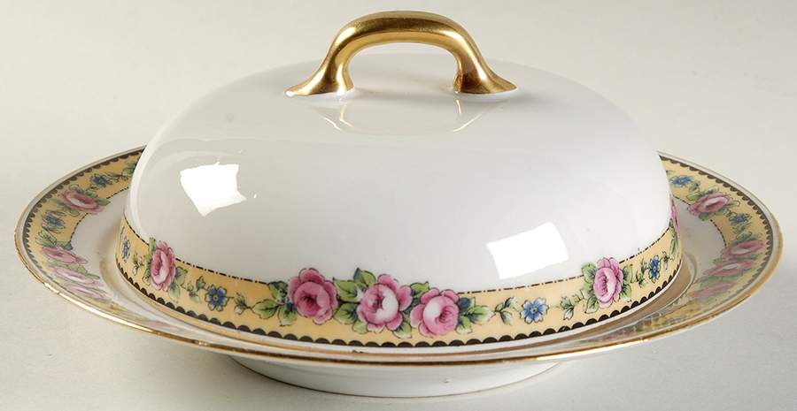 BOJ17 Round Covered Butter by Jean Boyer (Limoges)-1
