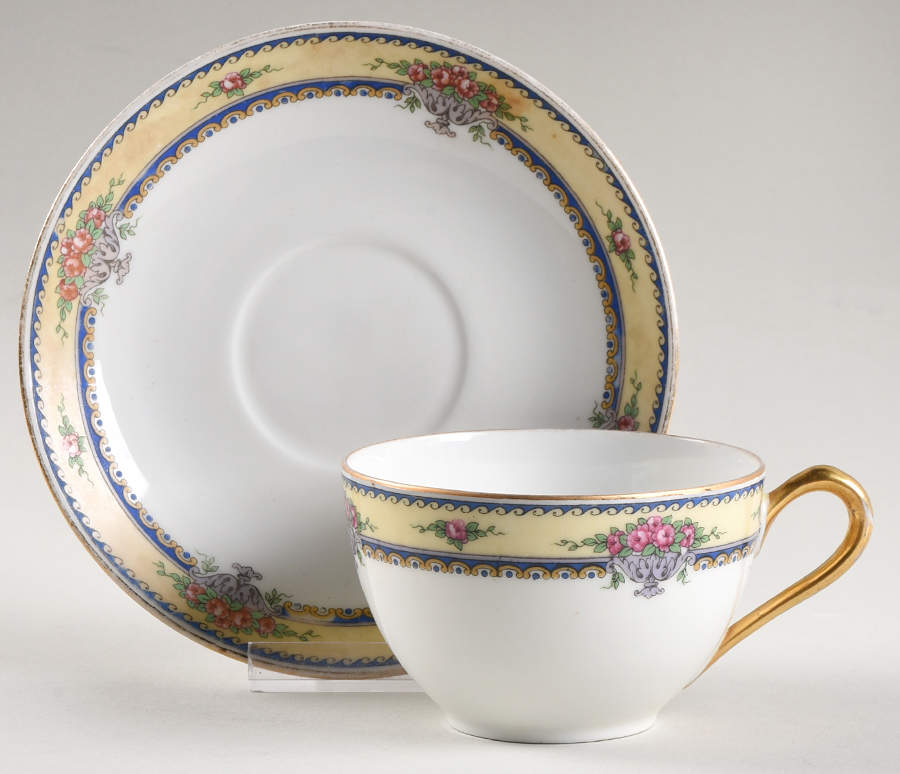 BOJ6 Flat Cup & Saucer Set by Jean Boyer (Limoges)-1
