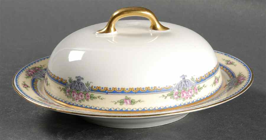 BOJ6 Round Covered Butter by Jean Boyer (Limoges)-1