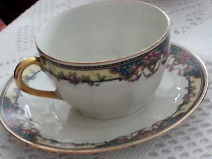 BOJ2 Flat Cup & Saucer Set by Jean Boyer (Limoges)-1