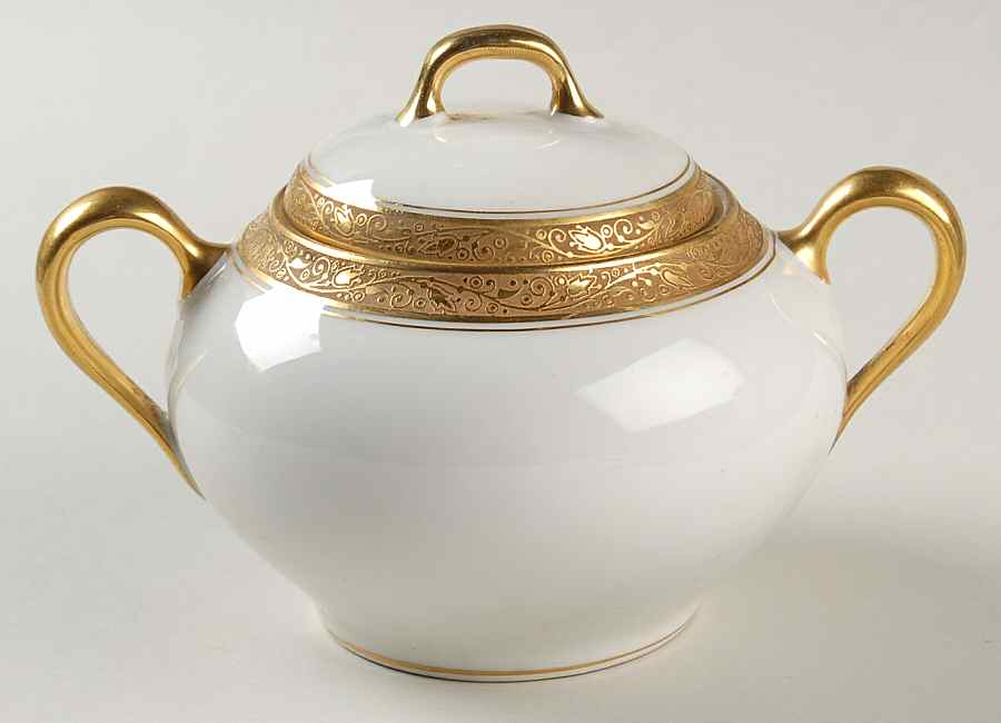 Ivy Sugar Bowl & Lid by Jean Boyer (Limoges)-1