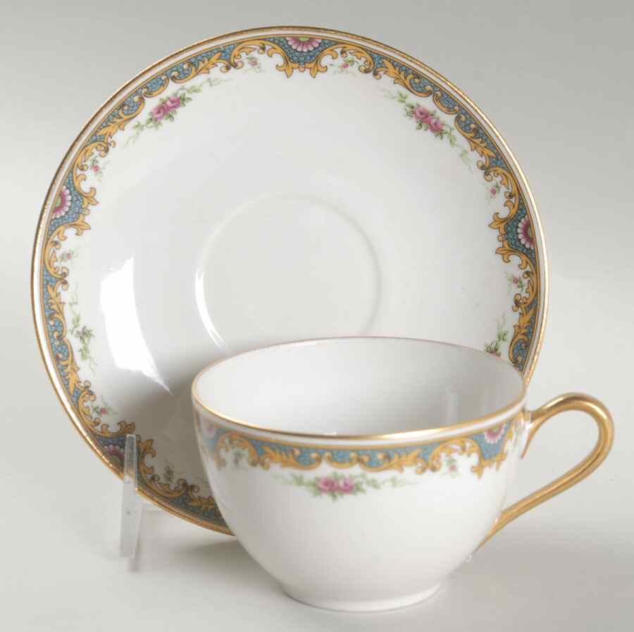 Lucie Flat Cup & Saucer Set by Jean Boyer (Limoges)-1