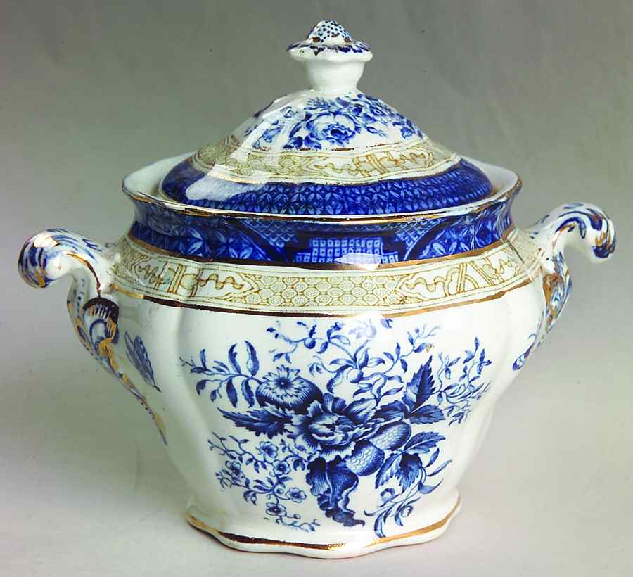 3252 Sugar Bowl & Lid by Booths-1