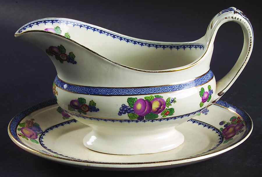 7080 Gravy Boat & Underplate/Relish by Booths-1