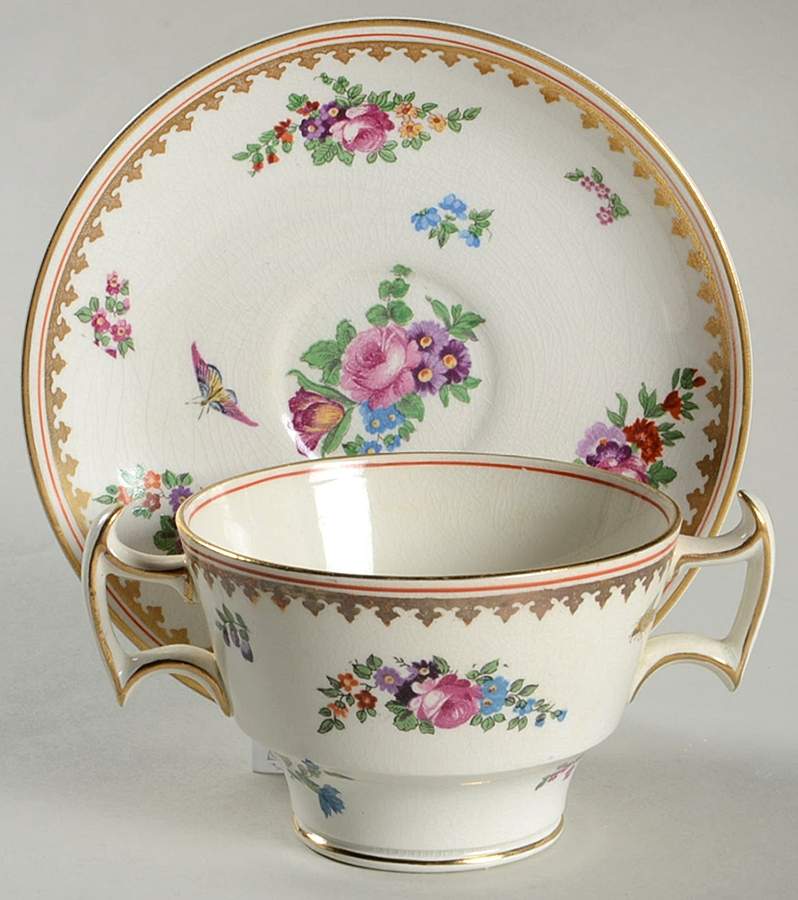 8477 Footed Bouillon Cup & Saucer by Booths-1