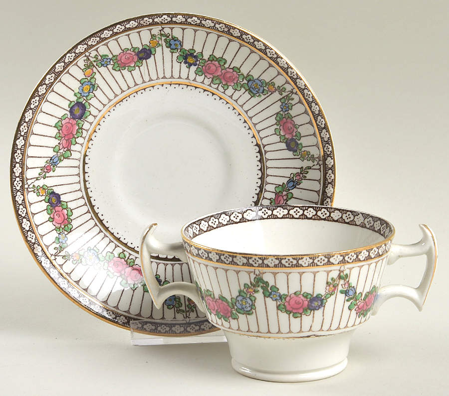 9852 Footed Bouillon Cup & Saucer by Booths-1
