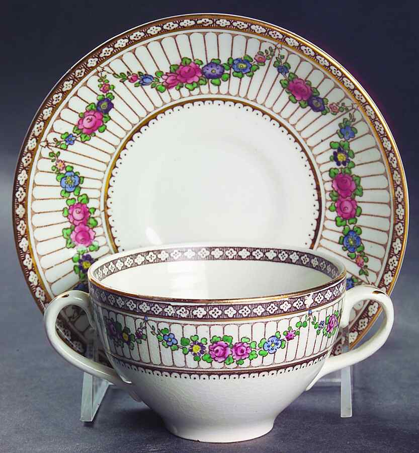 9852 Flat Bouillon Cup & Saucer by Booths-1